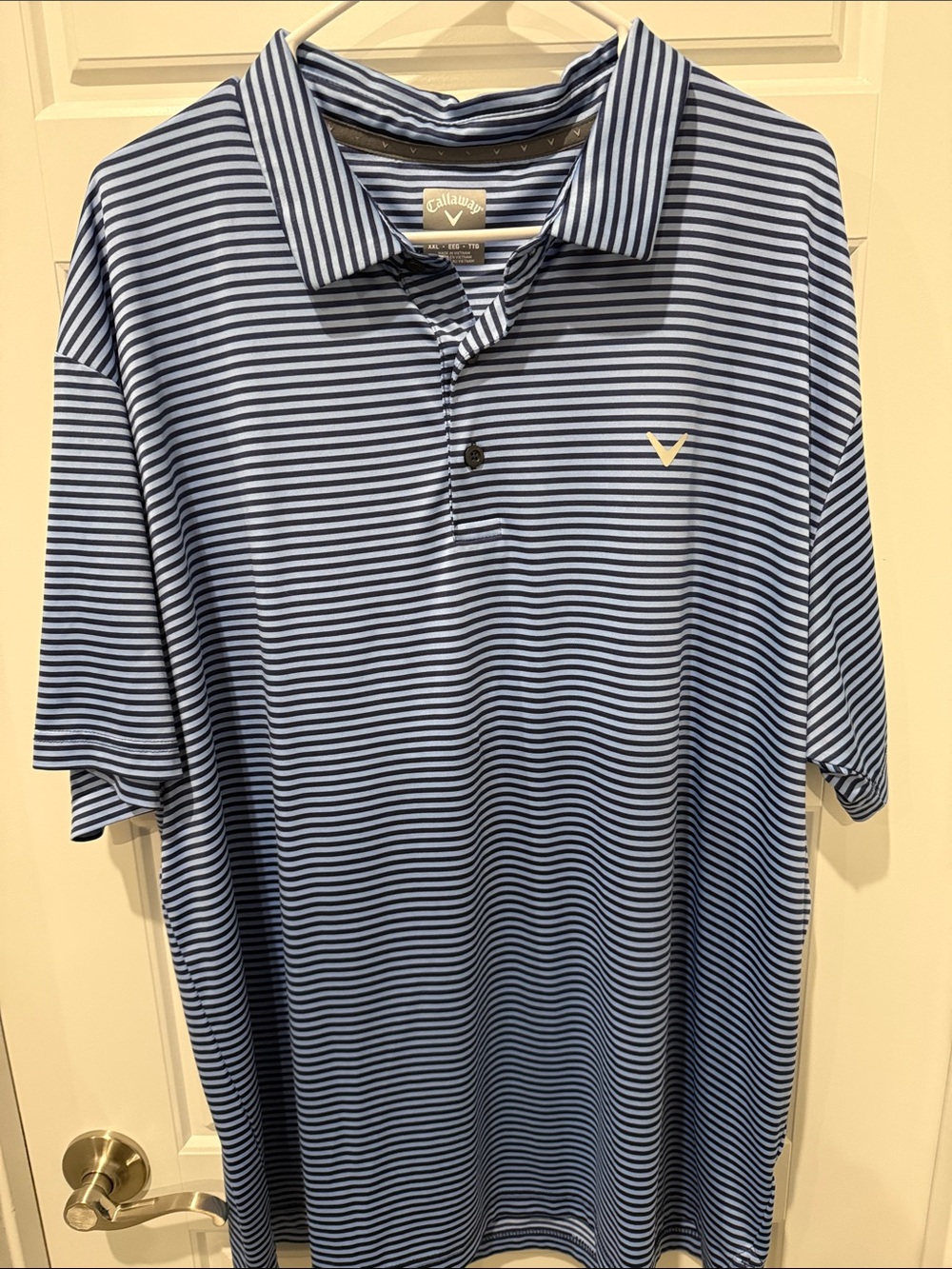 Callaway Blue and Navy Striped Men’s Golf Polo